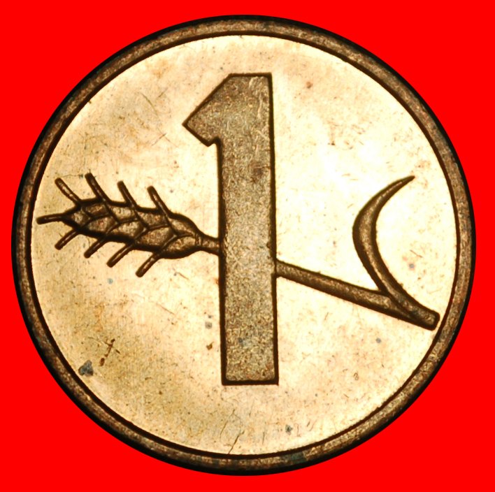  Ⰿ WHEAT SPRIG (1948-2006): SWITZERLAND ★1 RAPPEN 1974! DIES II C! UNC LUSTRE★LOW START ★ NO RESERVE!   
