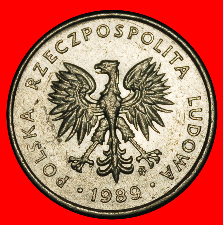  Ⰿ SOCIALIST STARS ON EAGLE: POLAND ★ 2 ZLOTYS 1989! INFLATION (1989-1990)★LOW START ★ NO RESERVE!   