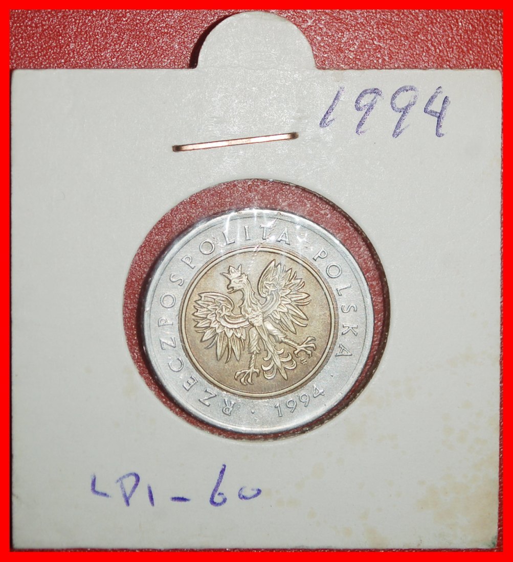  Ⰿ PRIVATE MINT (1994-2025): POLAND★5 ZLOTYS 1994 DIES I A★BI-METALLIC★HOLDER★LOW START ★ NO RESERVE!   