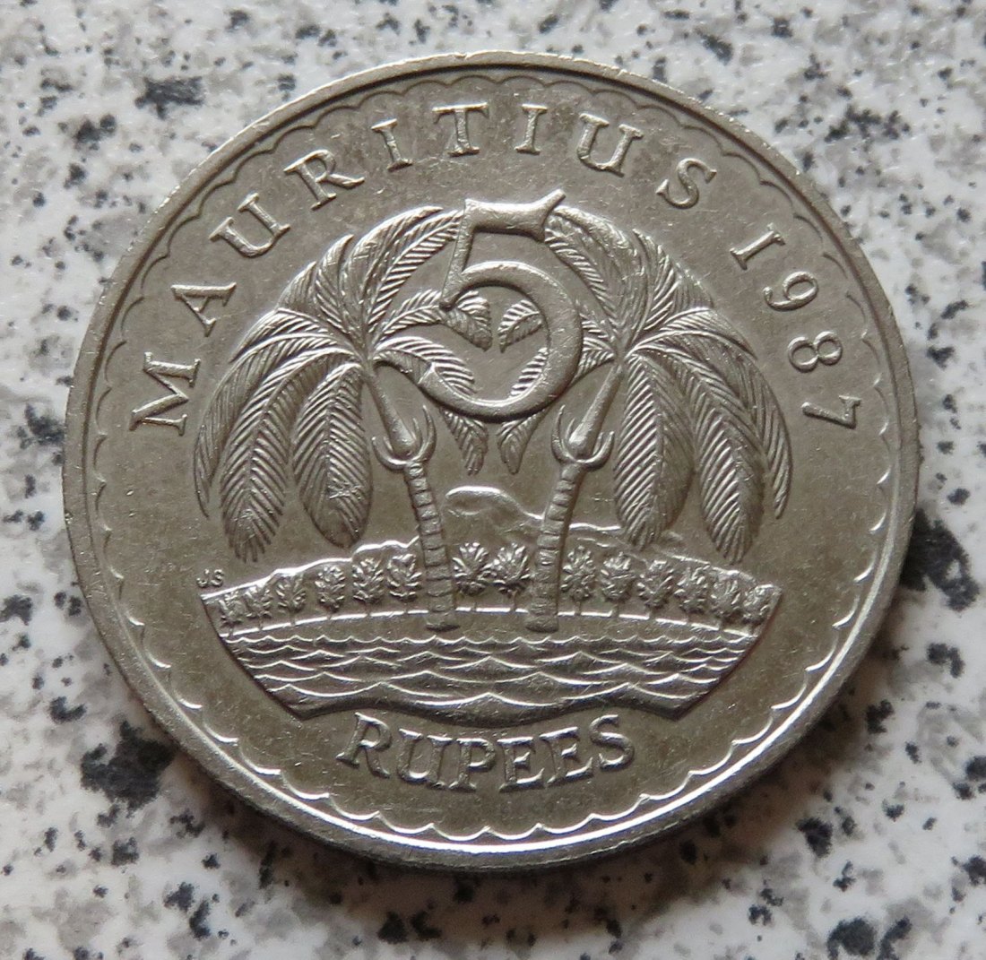  Mauritius 5 Rupees 1987   