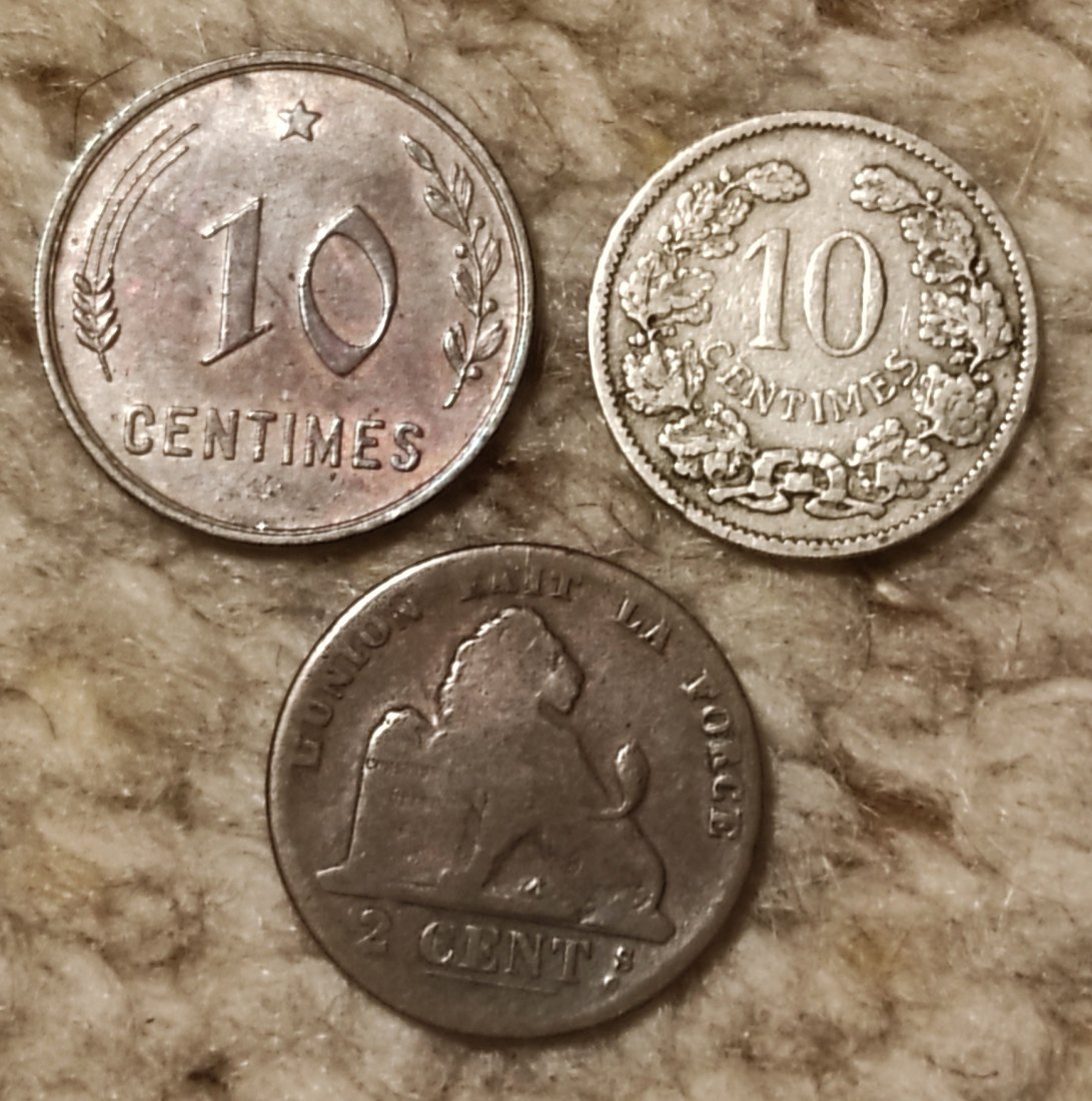  Set D106: Luxemburg/Belgien 3 alte Münzen   