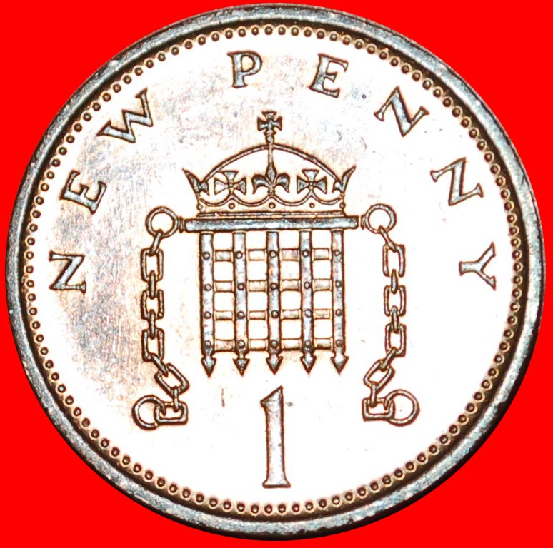  Ⰿ PORTCULLIS: GREAT BRITAIN ★1 NEW PENNY 1971 DIE A★ELIZABETH II (1952-2022)★LOW START ★ NO RESERVE!   