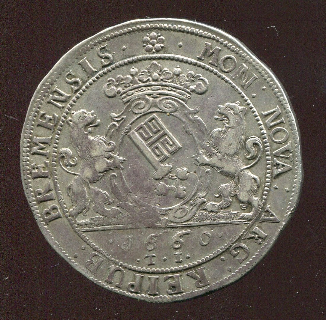  Bremen 1 Taler Silbermünze von 1660   