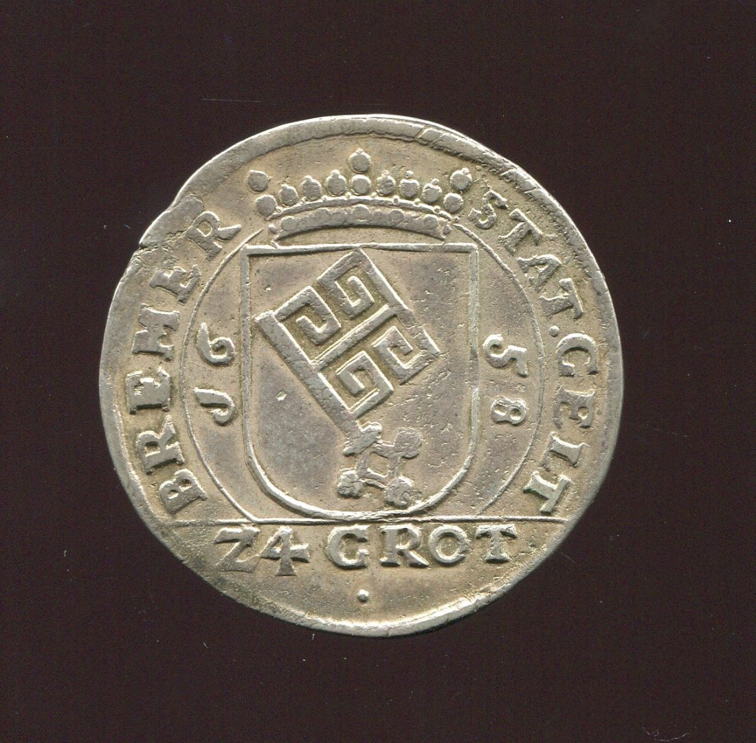  Bremen 24 Grote Silbermünze von 1660   