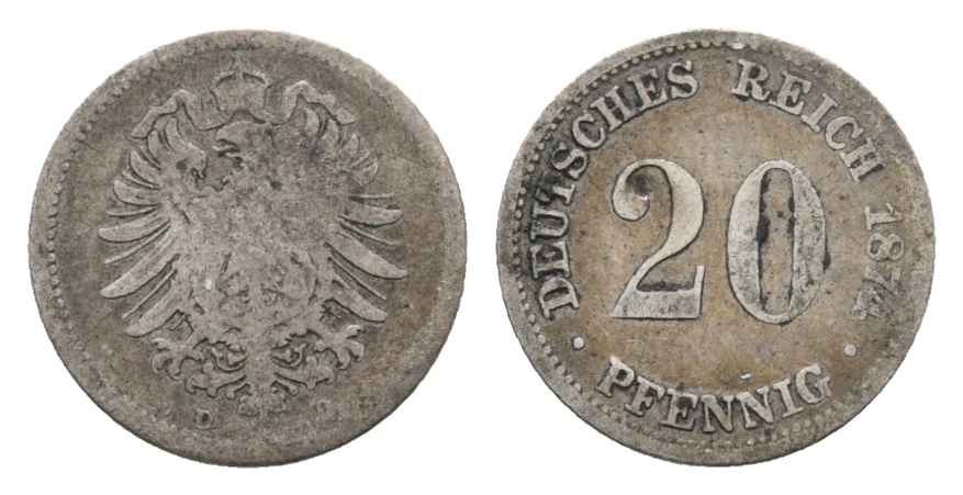  Kaiserreich, 20 Pfennig 1874   