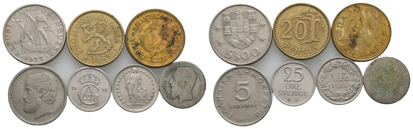  Ausland, 7 Kleinmünzen   