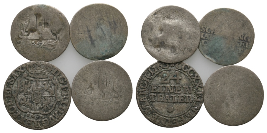  Altdeutschland; 4 Kleinmünzen   