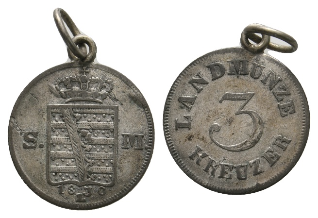  Altdeutschland; Kleinmünze 1830 (gehenkelt)   