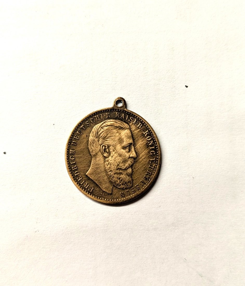 Medaille Friedrich III Deutscher Kaiser Bronze Lerne Leiden ohne zu klagen   