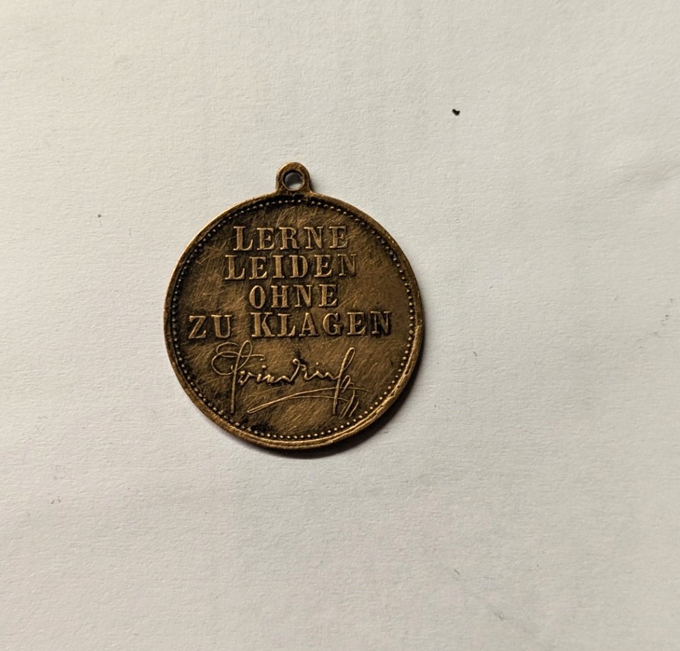  Medaille Friedrich III Deutscher Kaiser Bronze Lerne Leiden ohne zu klagen   