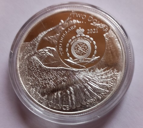  Niue  2 Dollar 2021 35th Anniversary - 35 Jahre PCGS  1 Oz Silber 31,1 gr   