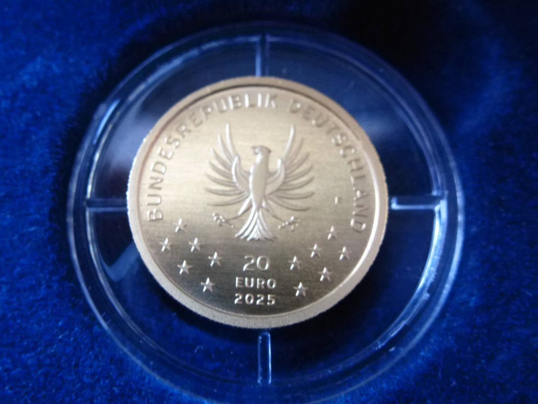  20 Euro Goldmünze 999,9, Luchs 2025-F,1/8 Unze Gold   