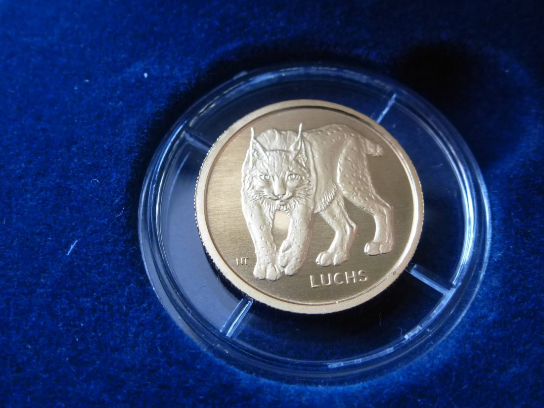  20 Euro Goldmünze 999,9, Luchs 2025-F,1/8 Unze Gold   