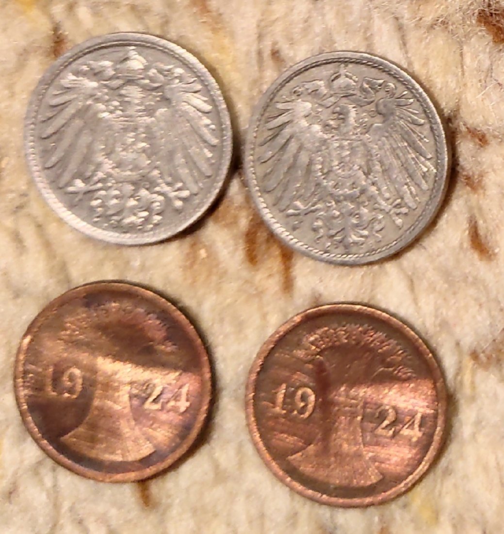  Deutschland Münzlot mit 4 älteren Münzen   