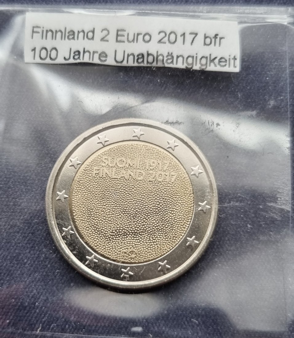  Finnland,2 Euro,2017,bfr.,pfr.,unz.,100 Jahre Unabhängigkeit Finnlands,Umlaufgedenkmünze   