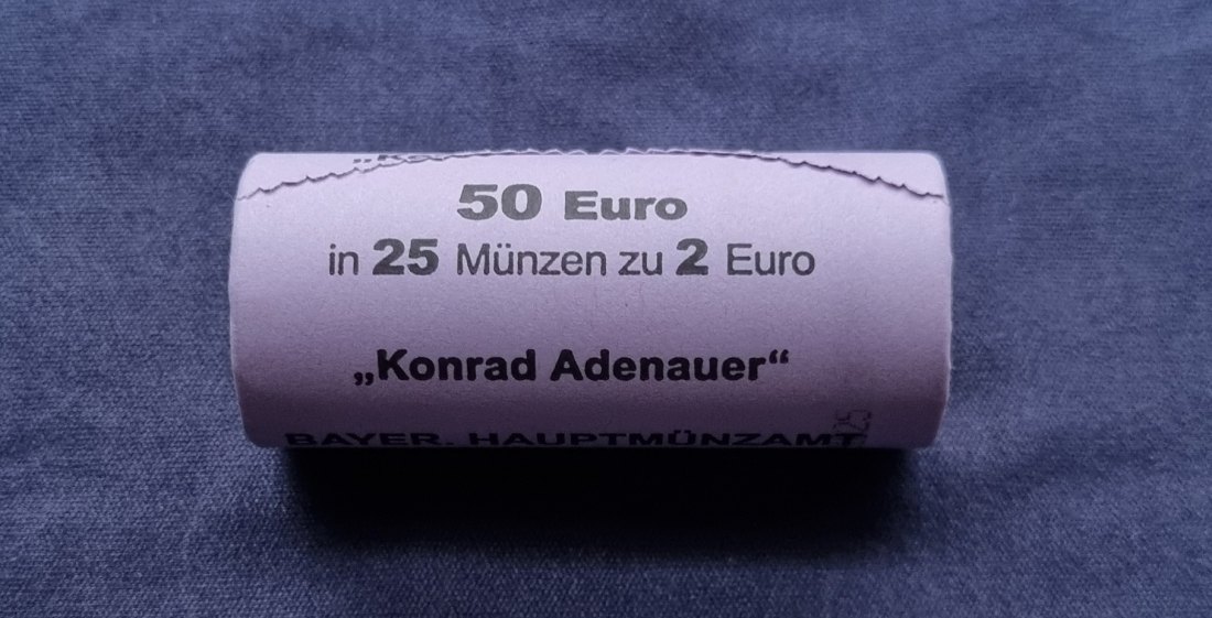  Deutschland,2 Euro,Doppelsichtrolle,2026,bfr.,prf.,unz.,Konrad Adenauer,08.01.26,Rolle   