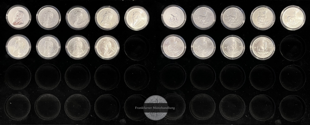  Südafrika Krügerrand 9 x 1 Unze Set 2017-2025 FM-Frankfurt Feinsilber: 280,44g   
