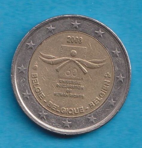  Belgien 2 Euro 2008 60 Jahre Menschenrechte   
