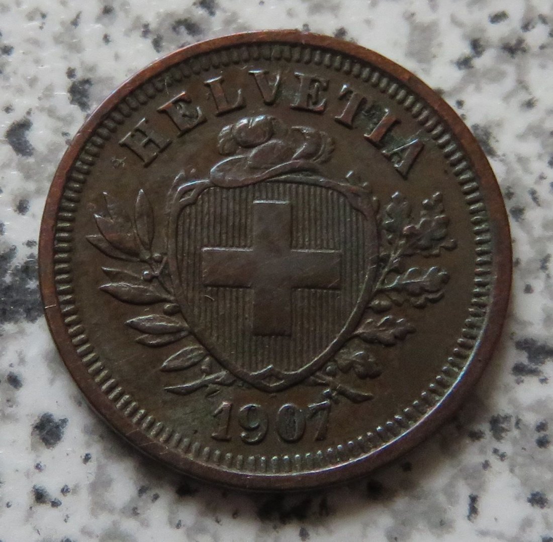  Schweiz 1 Rappen 1907 B   