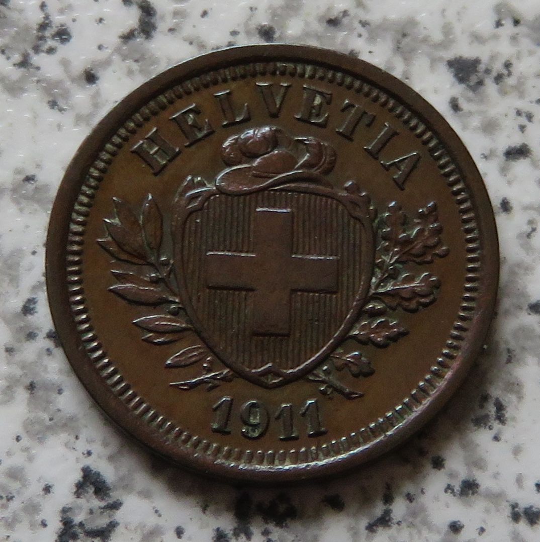  Schweiz 1 Rappen 1911 B   