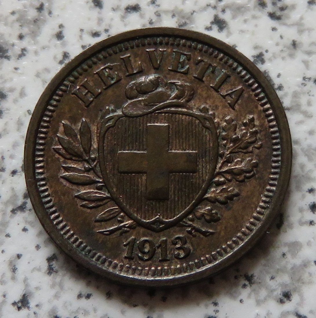  Schweiz 1 Rappen 1913 B   