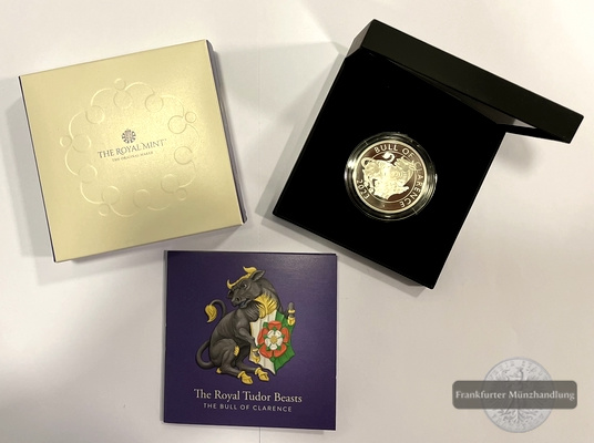  UK 2 Pounds 2023 Bull of Clarence (1 Unze) Royal Tudor Beasts FM-Frankfurt Feinsilber: 31,1g   