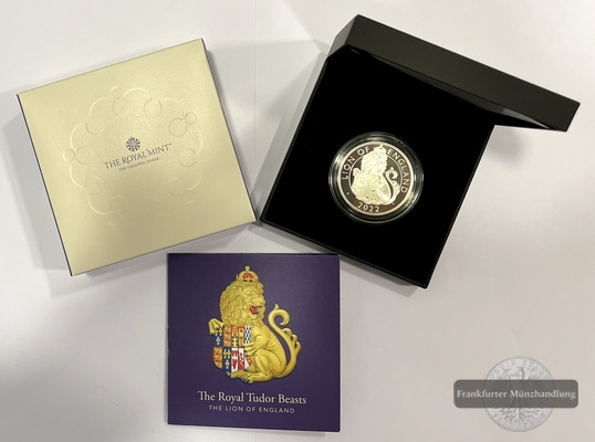  UK 2 Pounds 2022 The Lion of England (1 Unze) Royal Tudor Beasts FM-Frankfurt Feinsilber: 31,1g   