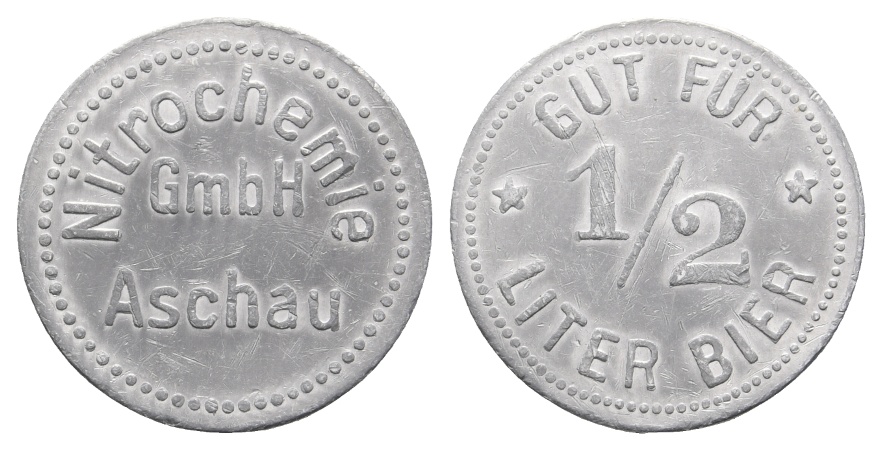  Bayern, Aschau Nitrochemi GmbH, Gut für 1/2 Liter Bier; Menzel 800   