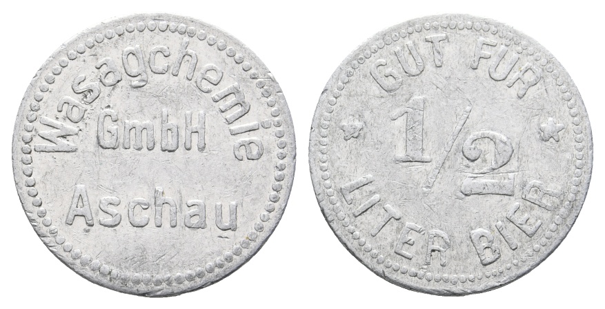  Bayern, Aschau Wasachemi GmbH, Gut für 1/2 Liter Bier; Menzel 801   