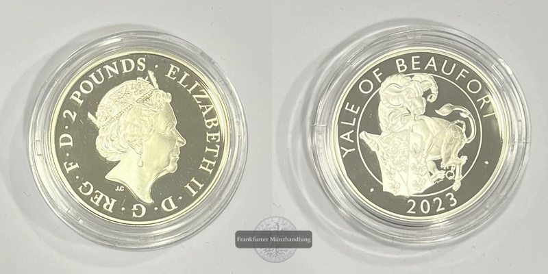  UK 2 Pounds 2023 The Yale of Beaufort (1 Unze) Royal Tudor Beasts FM-Frankfurt Feinsilber: 31,1g   