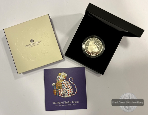  UK 2 Pounds 2025 The Queen's Panther (1 Unze) Royal Tudor Beasts FM-Frankfurt Feinsilber: 31,1g   