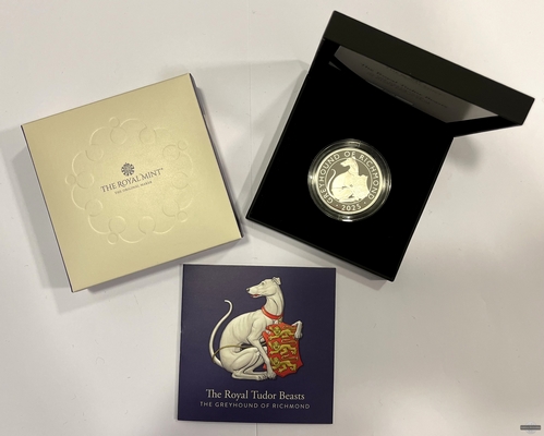  UK 2 Pounds 2025 Greyhound of Richmond (1 Unze) Royal Tudor Beasts FM-Frankfurt Feinsilber: 31,1g   