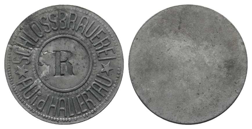  Bayern, Au i.d. Hallentau Schlossbrauerei, Buchstabe gepunzt: R; Menzel 850.2   