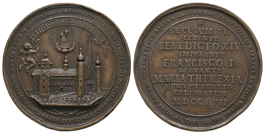  Medaille 1757; Mariazell; Bronze; 33,95 g; Ø 50,4 mm   