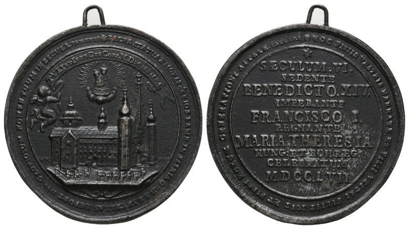  Medaille 1757; Mariazell; Bronze; gehenkelt; 26,1 g; Ø 48,4 mm   