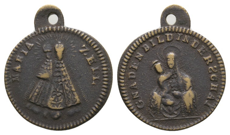  Medaille; Mariazell; Bronze; gehenkelt; 4,62 g ; Ø 24,3 mm   