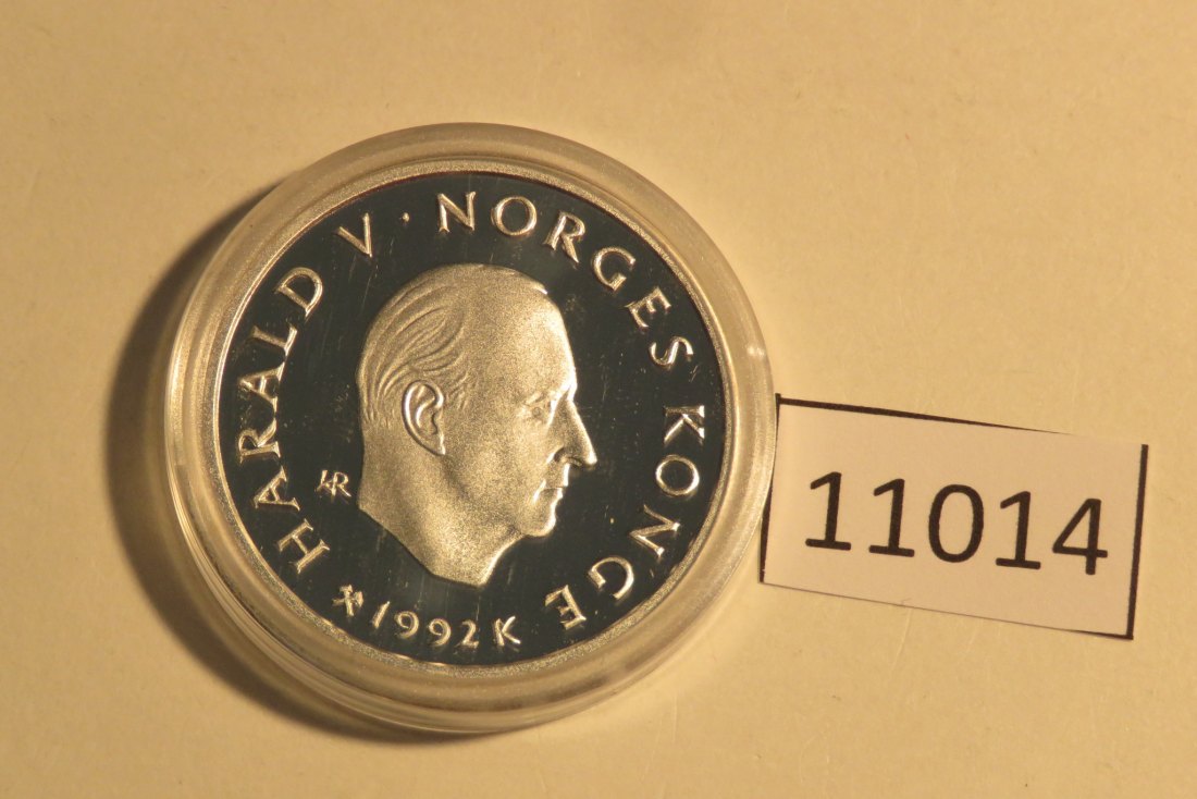  11014 Norwegen 1992 - 50 Kronen - OLYMPIA - Opa mit Kind - 16,81 g SILBER 0.925   