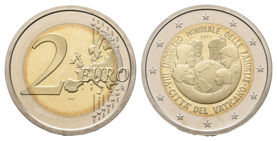  Vatikan; 2 Euro 2015; Gedenkgemünze, im Karton und Schatulle   
