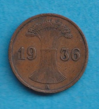  Weimarer Republik 1 Reichspfennig 1936 A   