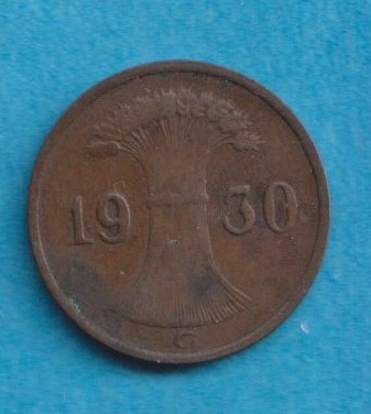  Weimarer Republik 1 Reichspfennig 1930 G   