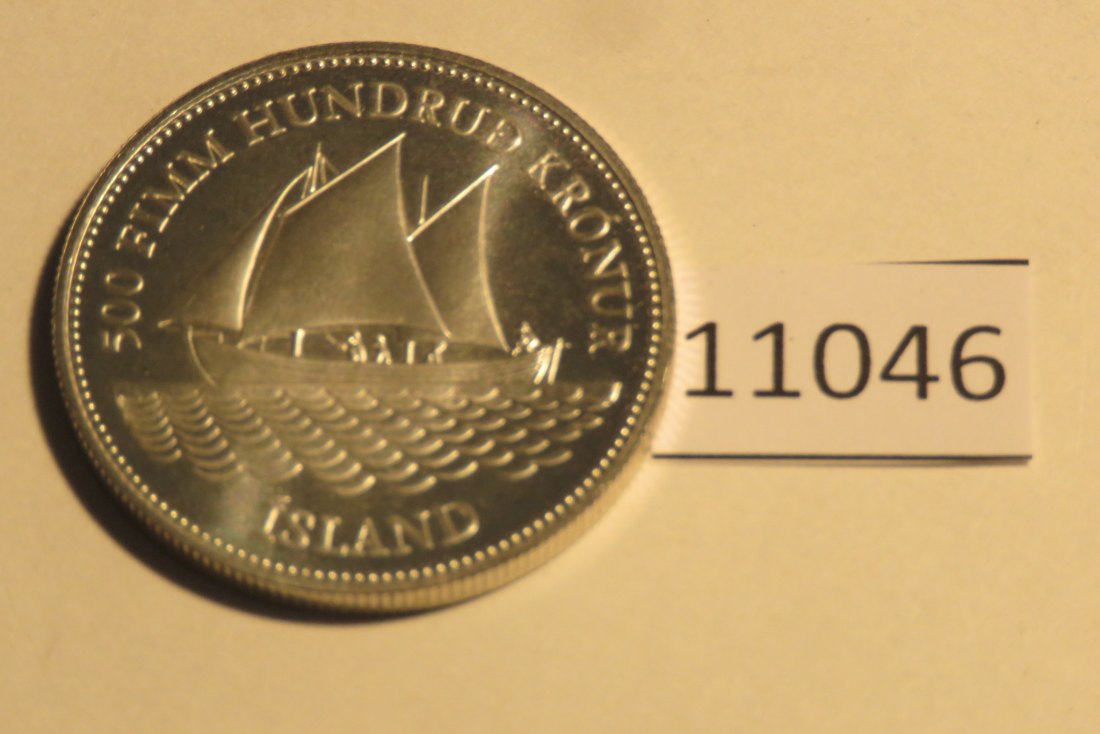  11046 Island 1986 - 500 Kronen - 20,0 g SILBER 0.500   