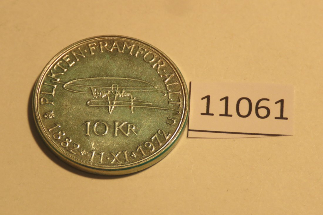  11061 Schweden 1972 - 10 Kronen - 90. Geburtstag Gustav VI. Adolf  -  18,0 g SILBER 0.830   