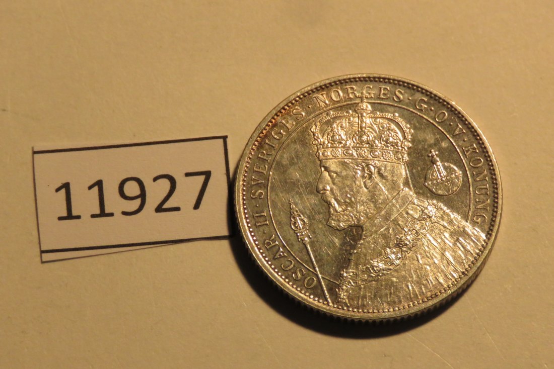  11927 Schweden 1897 - 2 Kronen -  15,0 g SILBER 0.800   