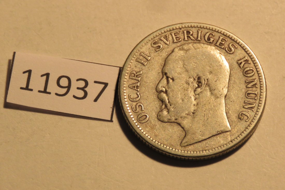  11937 Schweden 1906 - 2 Kronen -  15,0 g SILBER 0.800   