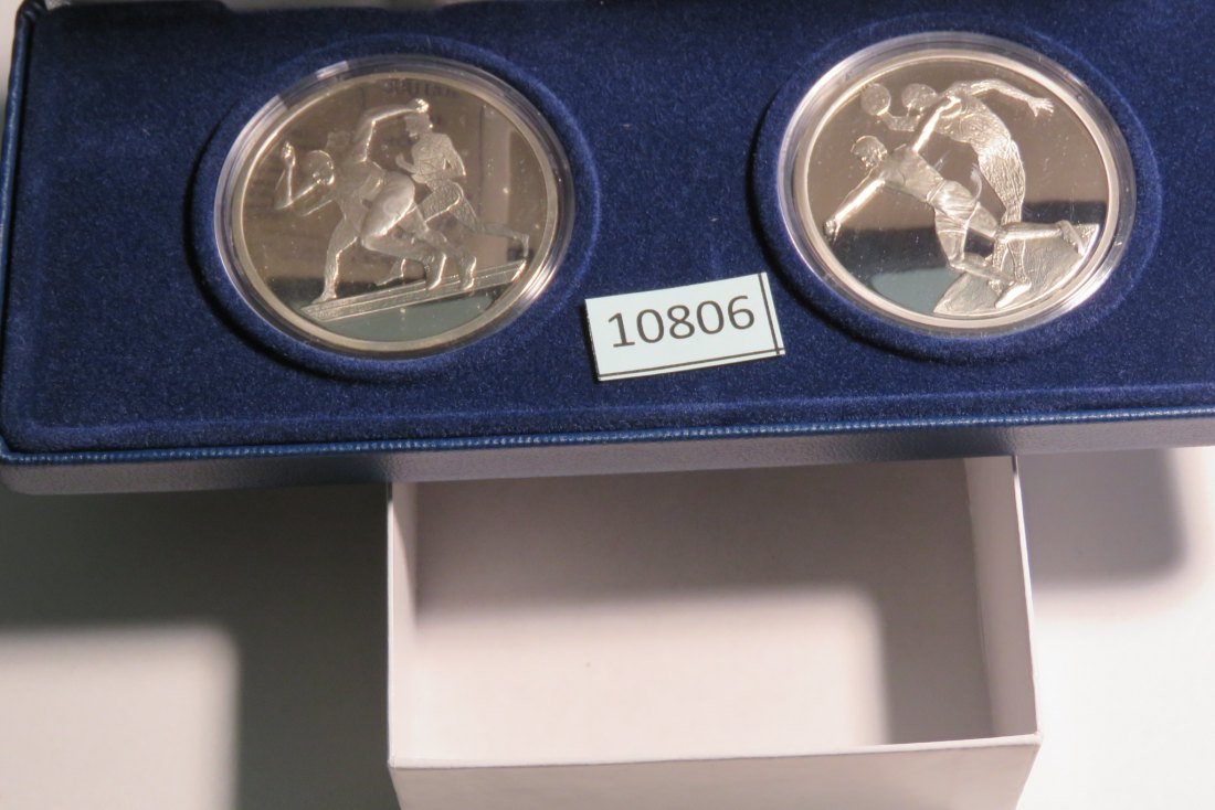  10806 Griechenland 2004 - 2 x 10 Euro PROOF - OLYMPIA - 68,0  g SILBER 0.925   