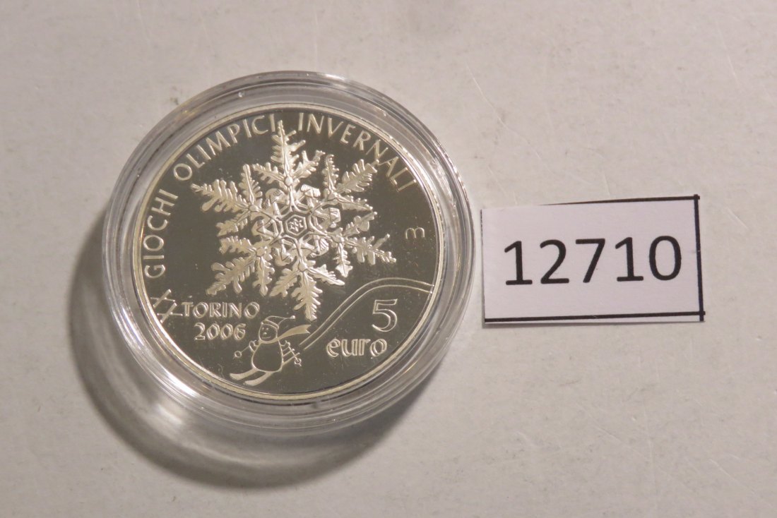  12710  San Marino 2005 - 5 Euro - Olympia Turin - 18,0 g SILBER 0.925   