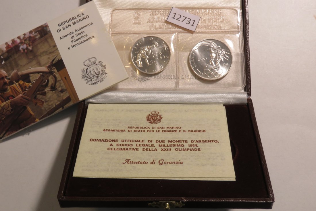  12731 San Marino 1984 - 500 + 1000 Lire - Olympia Lillehammer - 25,6 g SILBER 0.835   