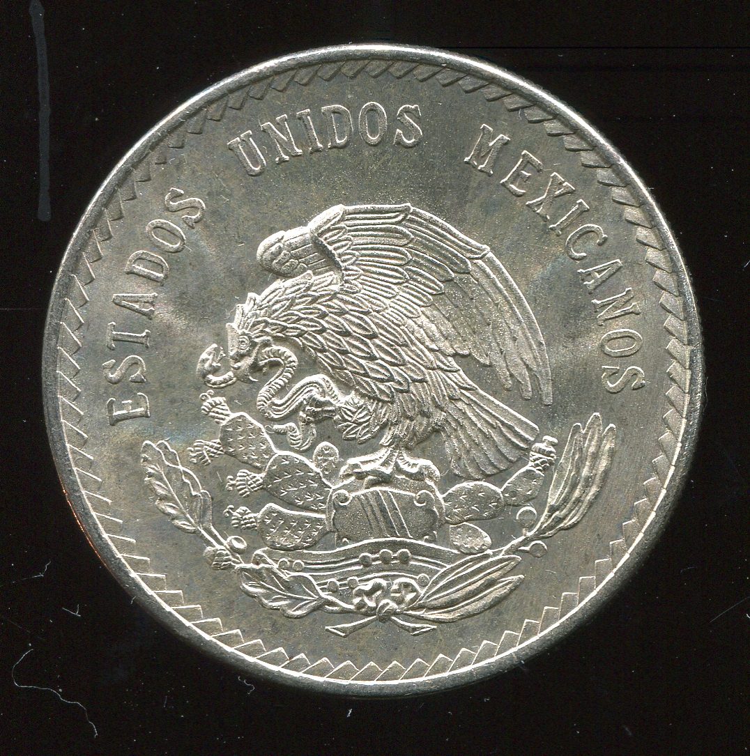  Mexiko 5 Pesos Silbermünze 900 Ag 30g in vz mit Zertifikat   