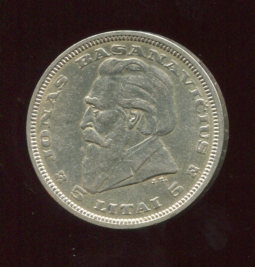  Litauen 5 Litai Silbermünze von 1936 in vz   