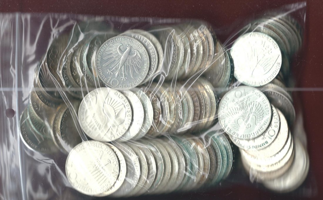  BRD 1609 Gr. 10 Mark Stücke 1000 Gr.+ Feinsilber Münzankauf Koblenz Frank Maurer AK806   